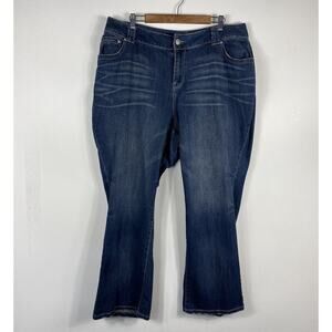 Lane Bryant Size 20 Petite Distinctly Boot Cut 5-Pocket Jeans Blue Dark Wash